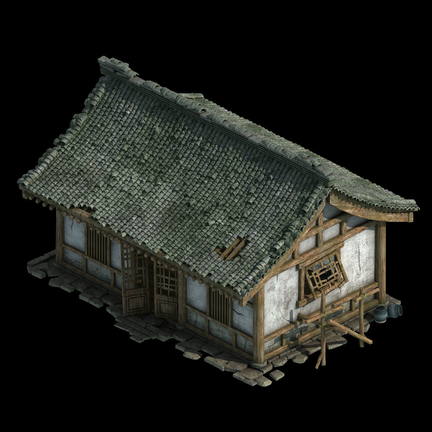 City Building - Broken House 3D model_1