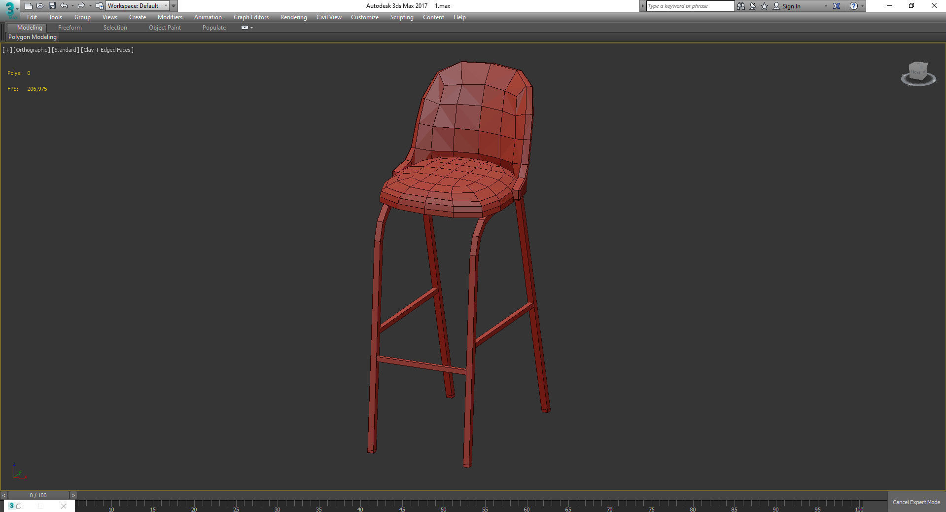 Chair with footrest ALETA 3d model Low-poly 3D model_2