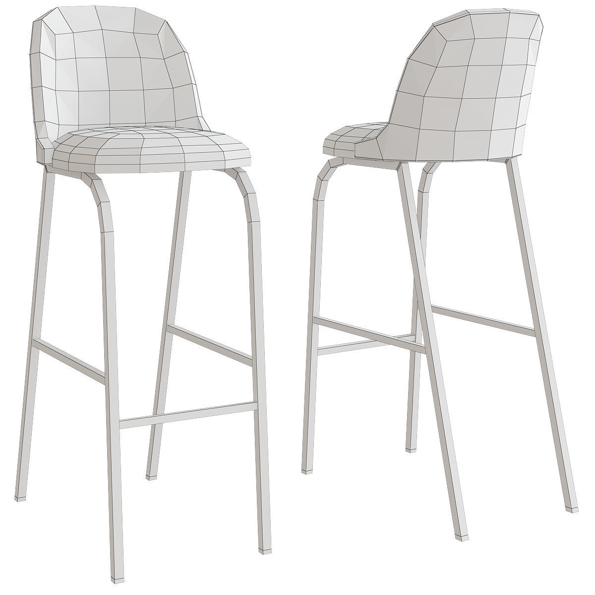 Chair with footrest ALETA 3d model Low-poly 3D model_1