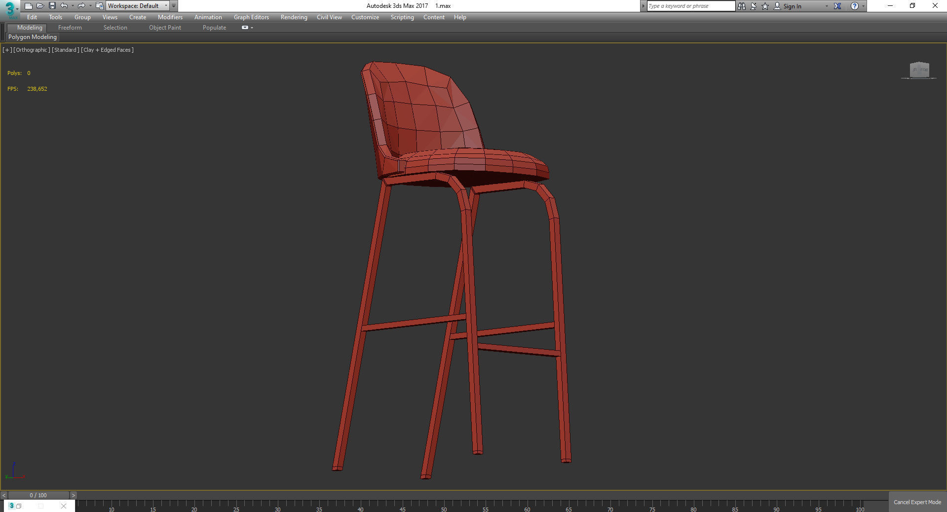 Chair with footrest ALETA 3d model Low-poly 3D model_3