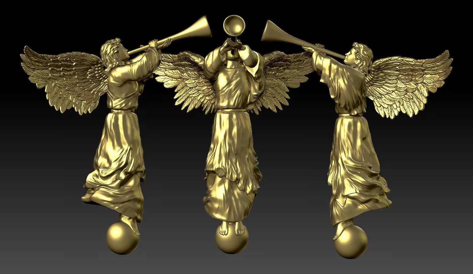 Angel with a pipe single 3D print model_0