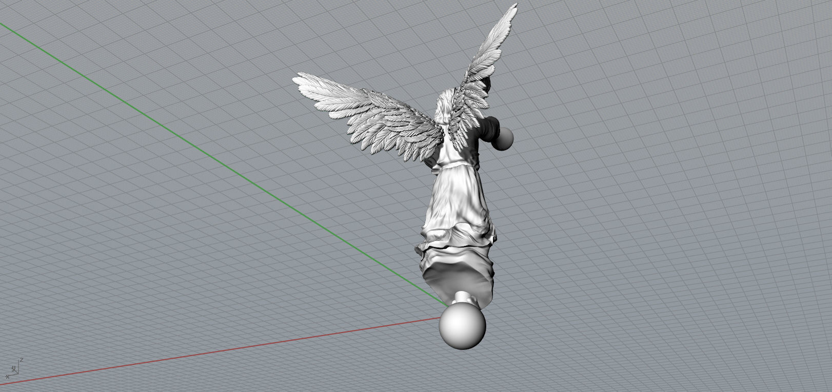 Angel with a pipe single 3D print model_14
