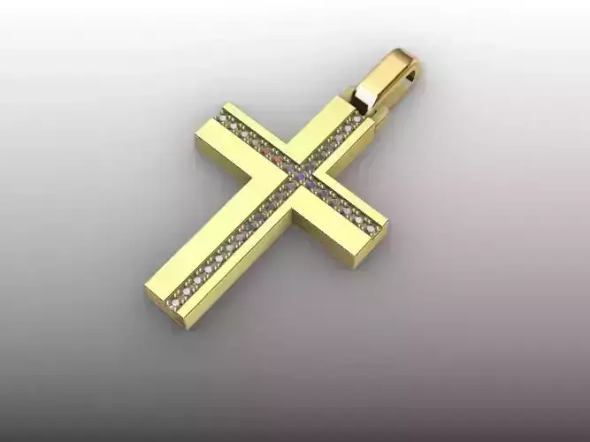 Classic Diamond Cross Pendant 