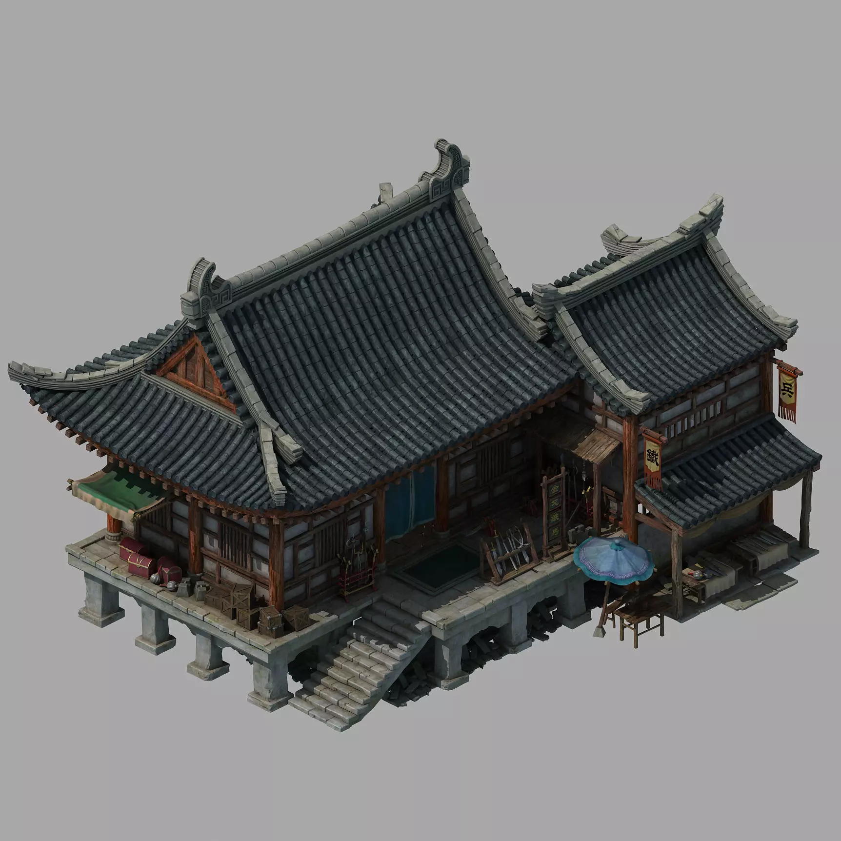 City Building - Weapons Shop 043 3D model_0