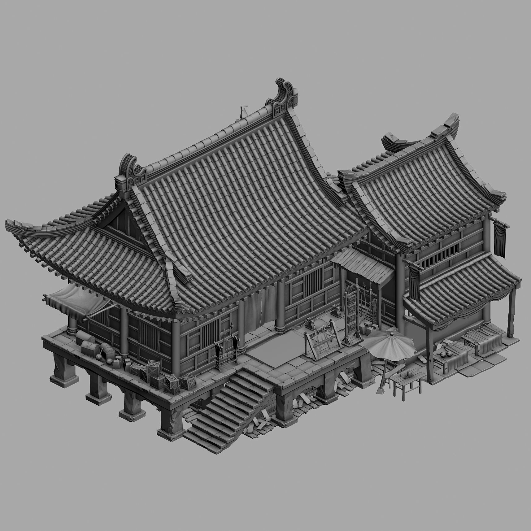 City Building - Weapons Shop 043 3D model_4