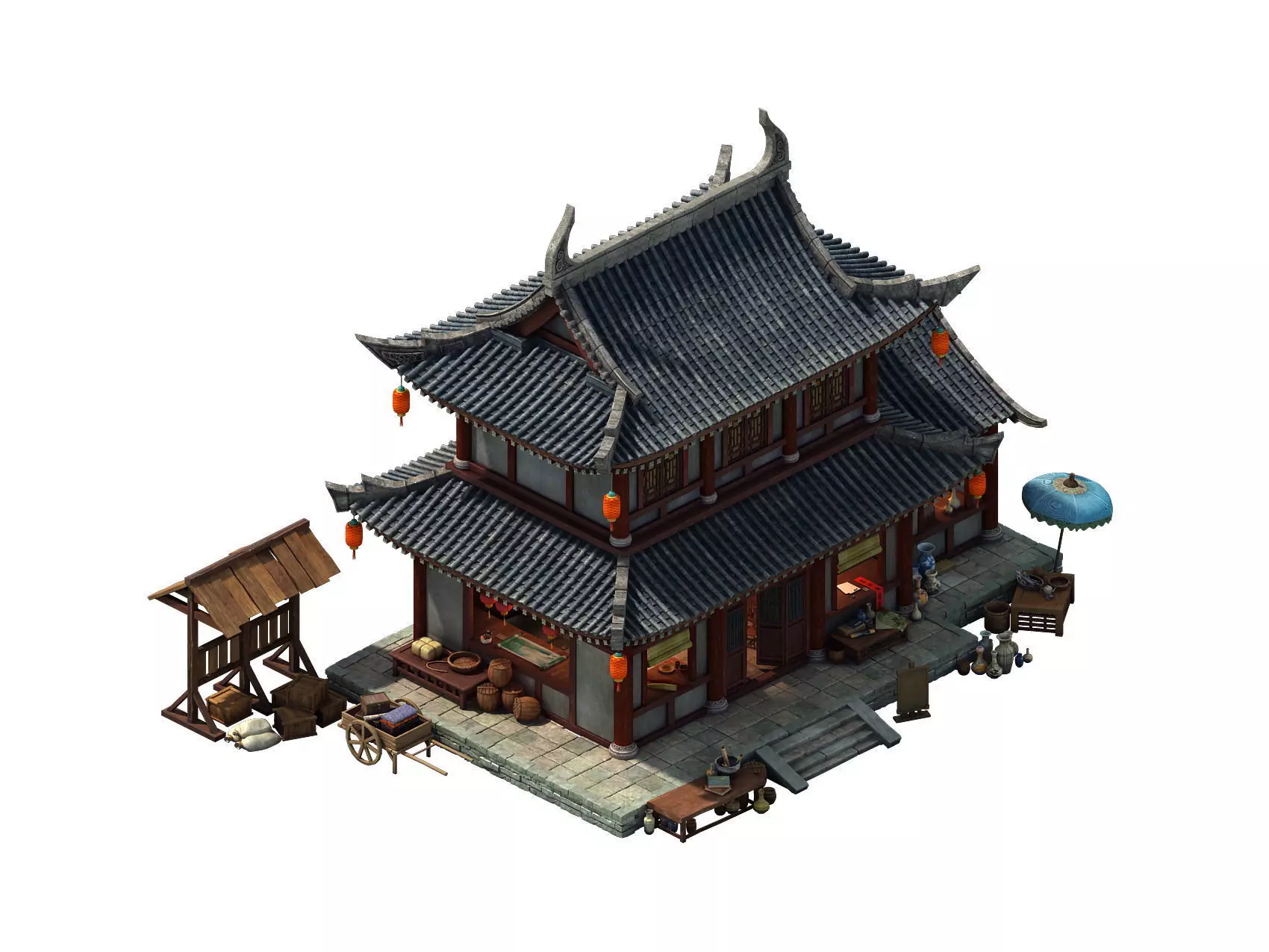 Game Model - City Building Grocery Store 3D model_0