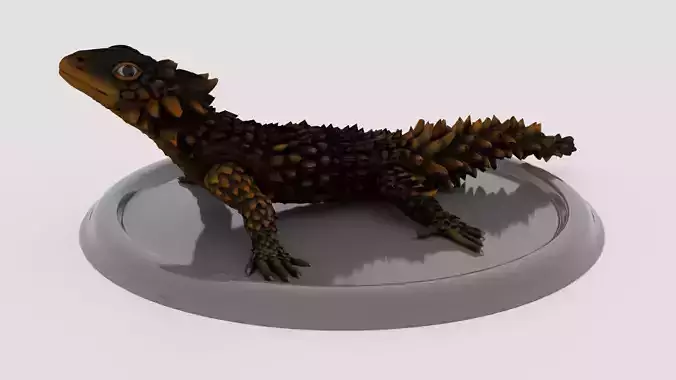 lizard on plate 3D model