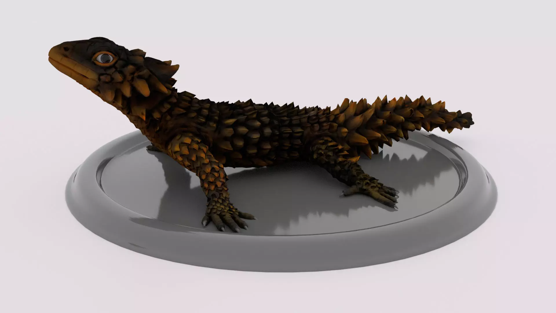 lizard on plate 3D model_0
