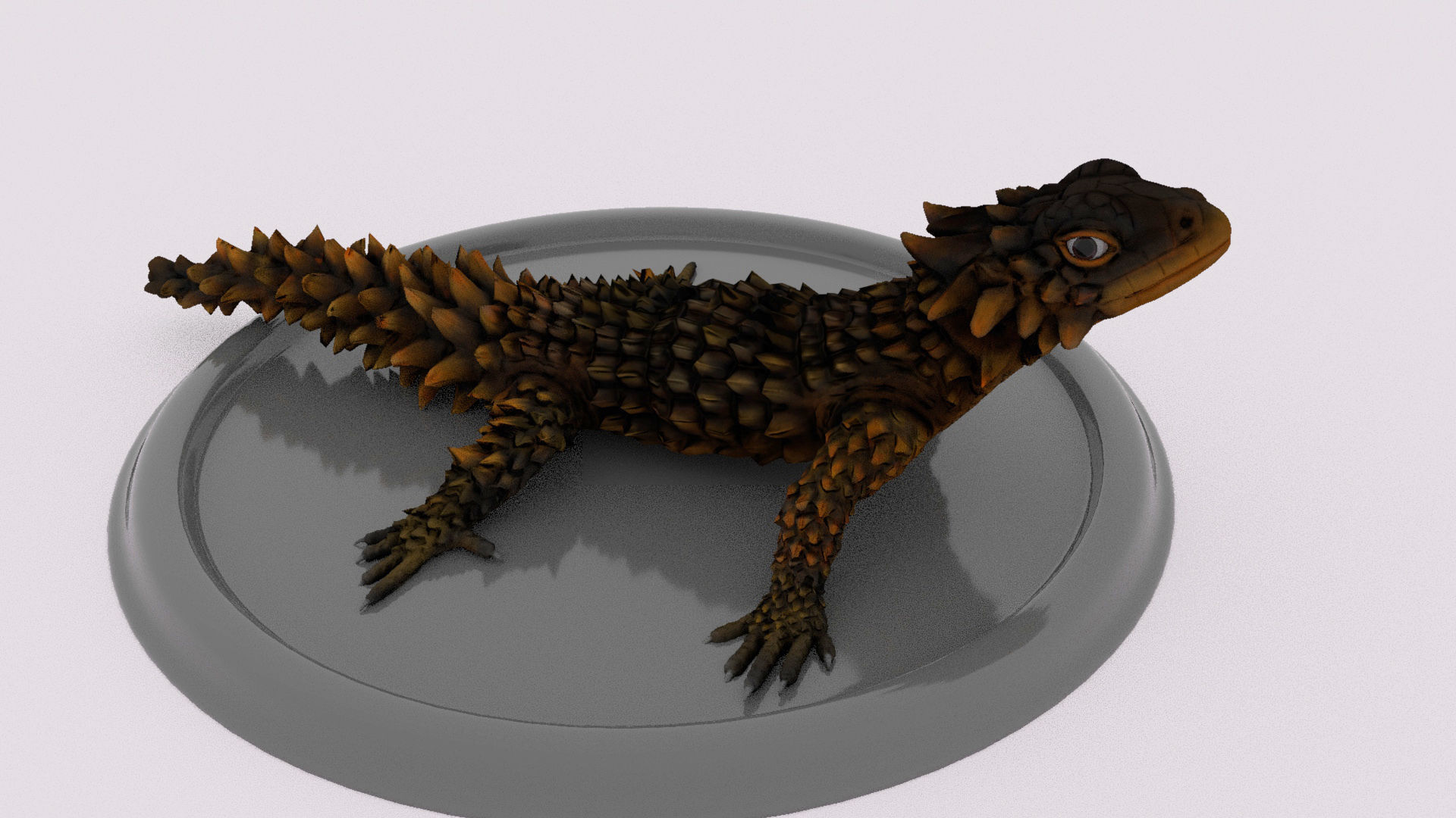 lizard on plate 3D model_6