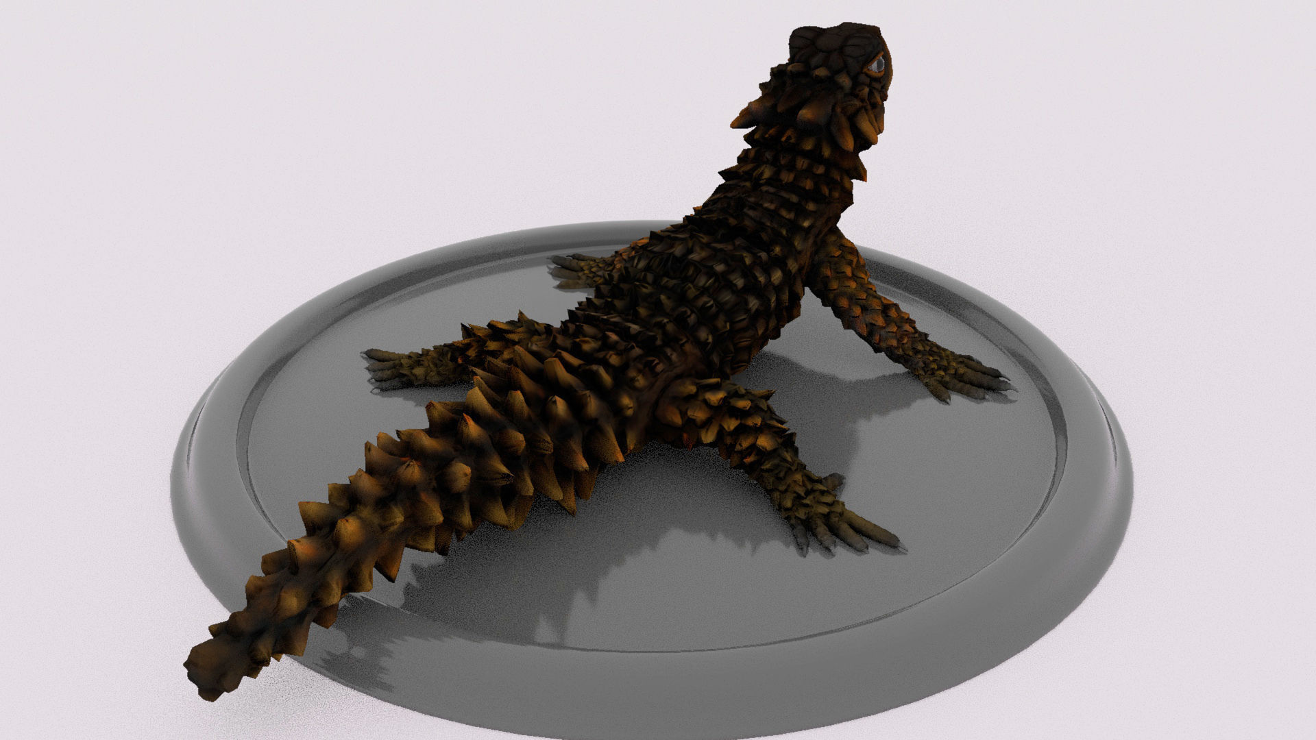 lizard on plate 3D model_4