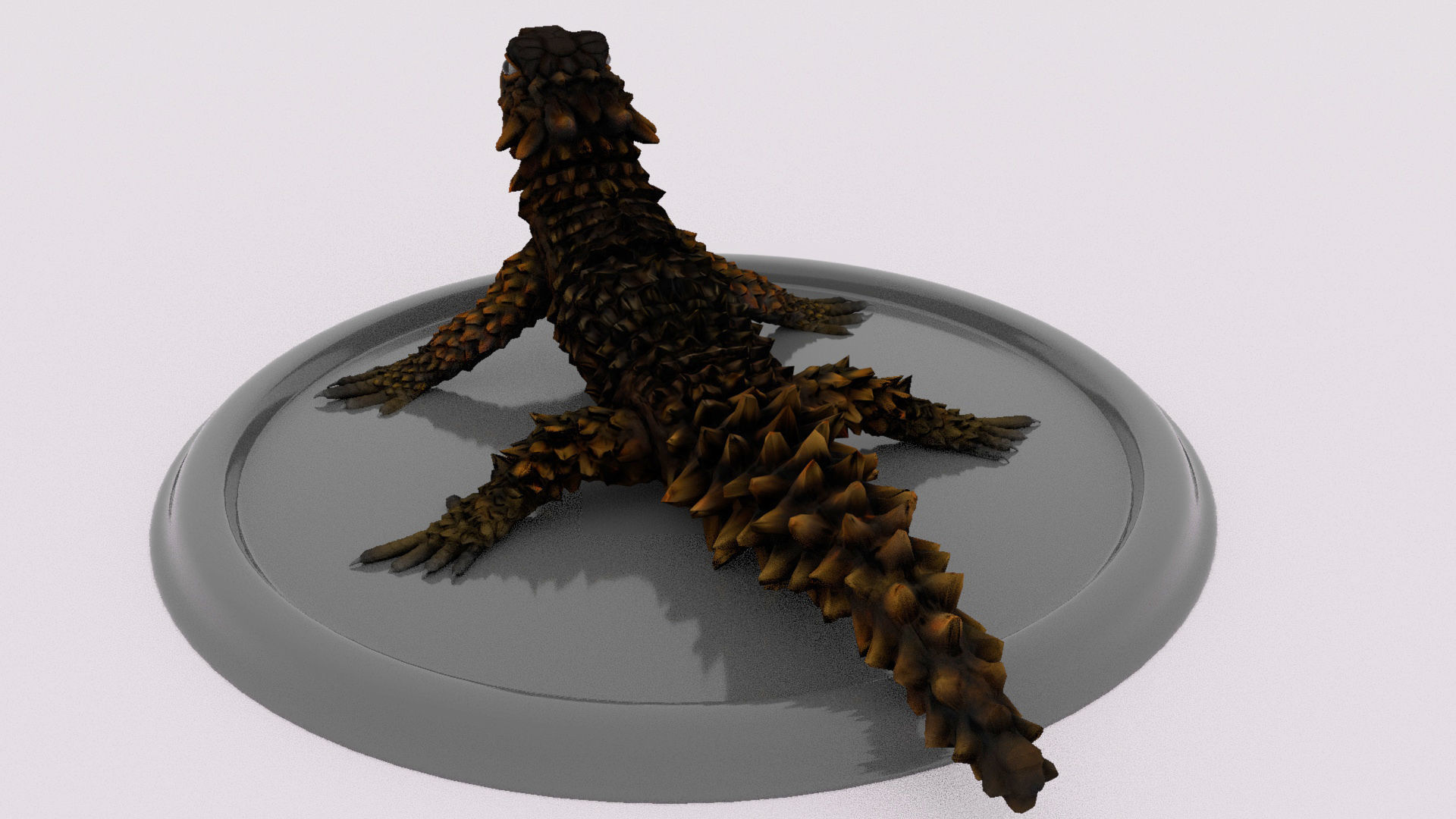 lizard on plate 3D model_3