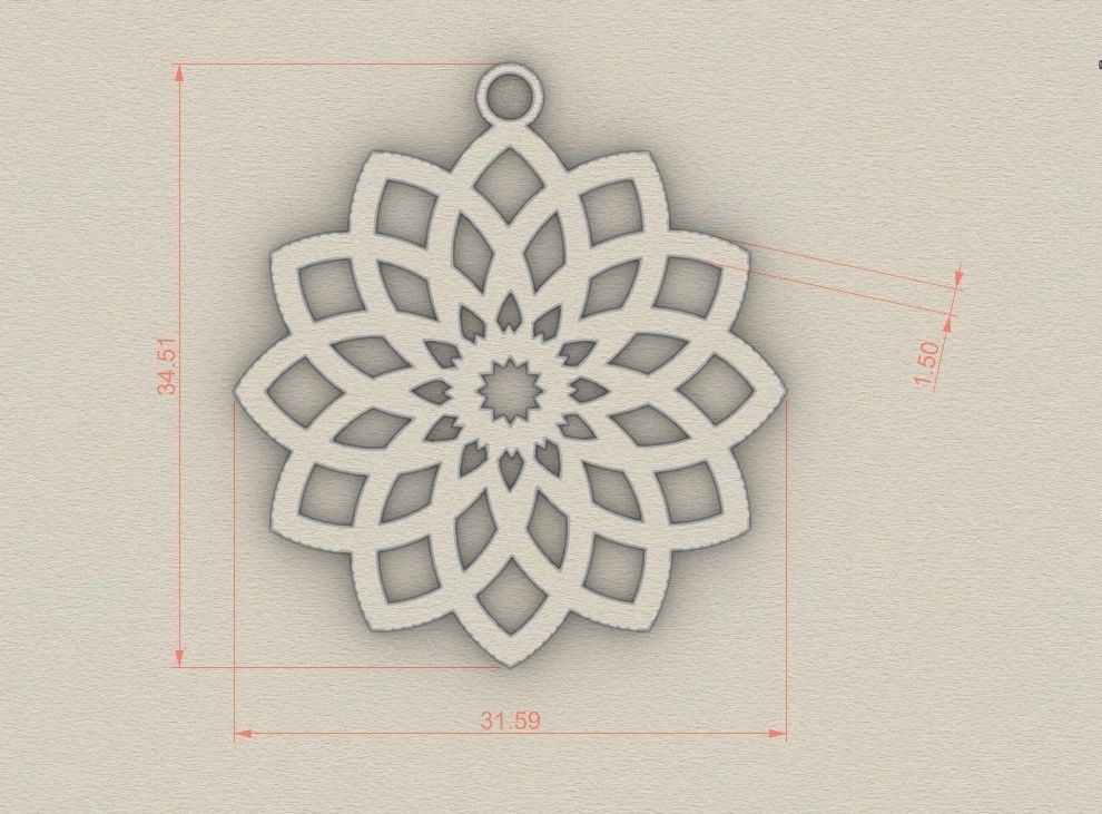 Model 1  Enamel Necklace Star 3D print model_4