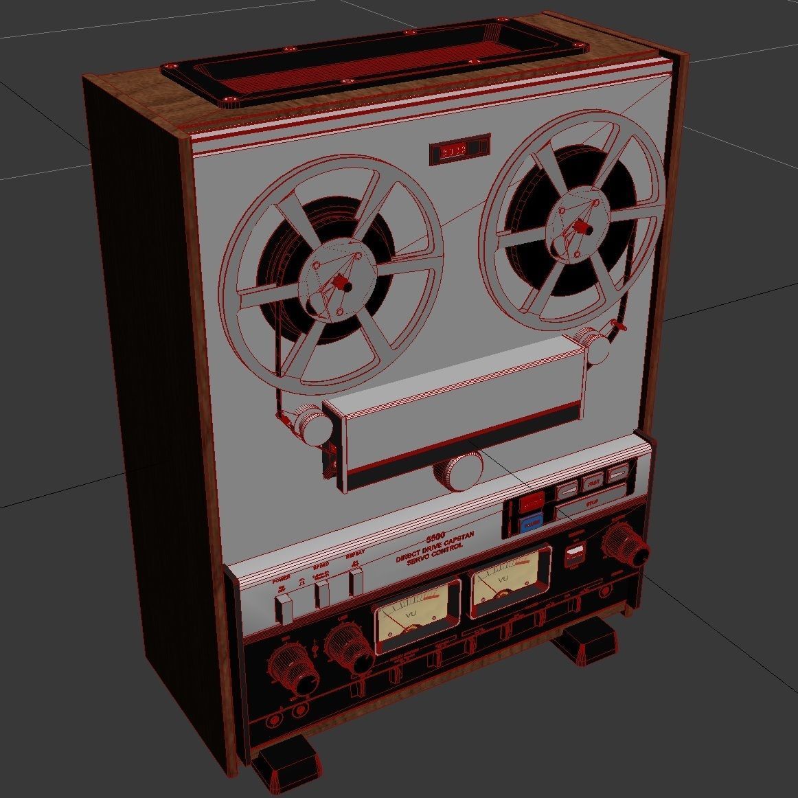 Teac 5500 Reel to Reel Player 3D model_7