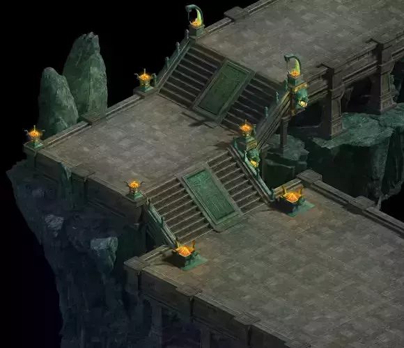 Game model -underground downstairs staircase