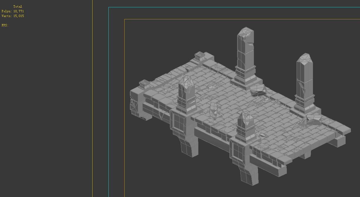 Model - Underground Palace Platform Stone Gallery 3D model_2