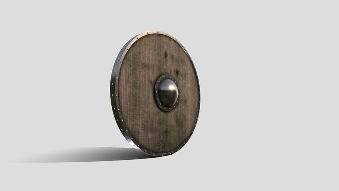 Medieval Round Shield Low-poly 3D model
