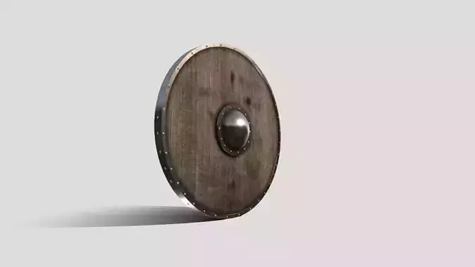 Medieval Round Shield Low-poly 3D model