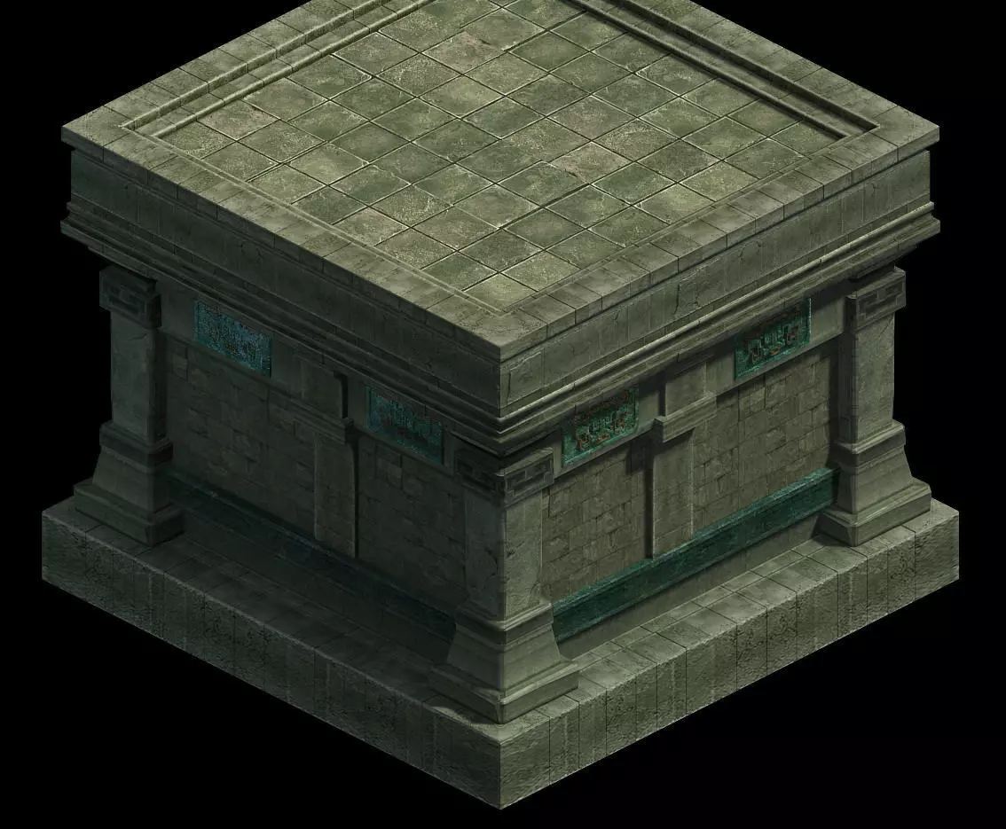 nderground platform connected to the base platform 3D model_0