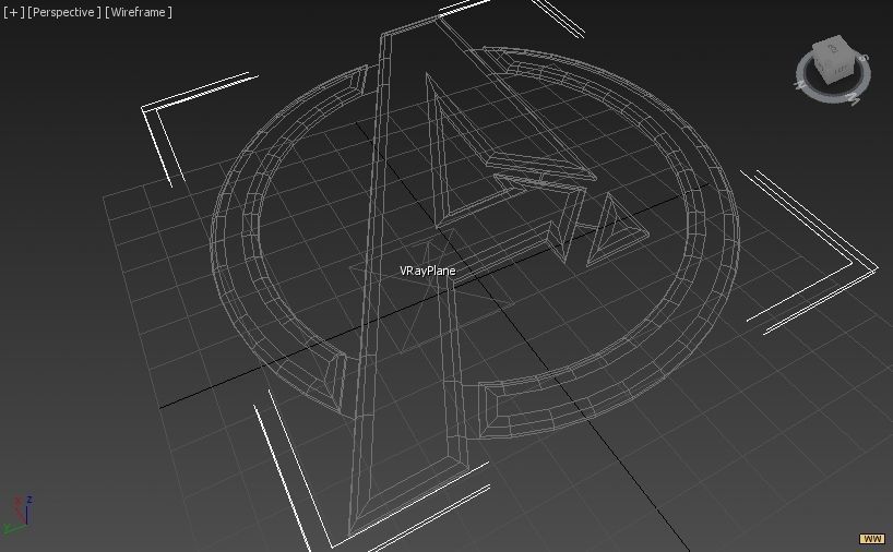 avengers logo Low-poly 3D model_4