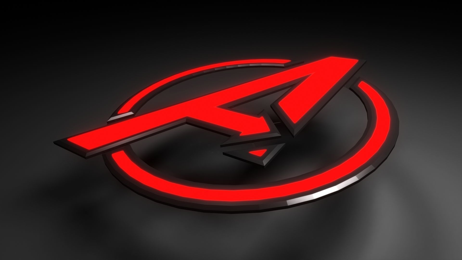 avengers logo Low-poly 3D model_2