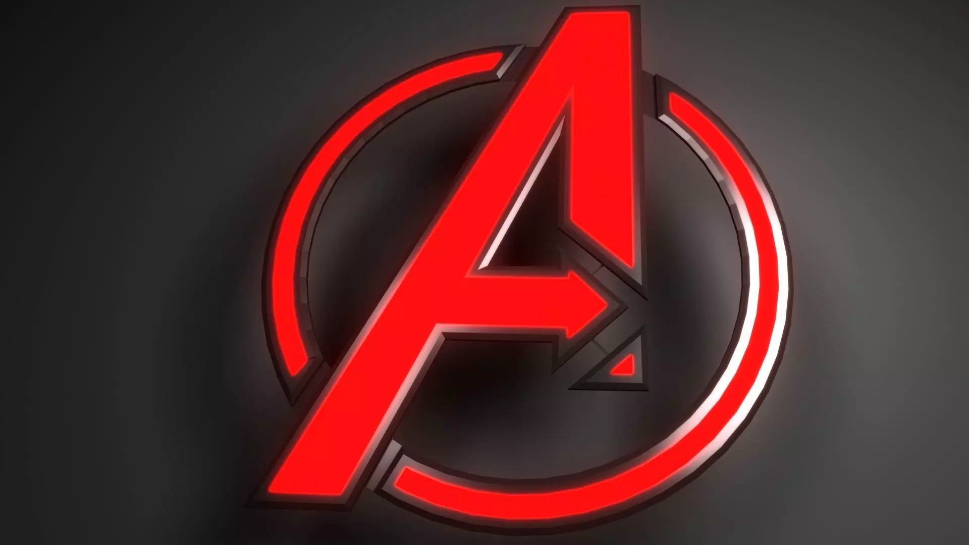 avengers logo Low-poly 3D model_0