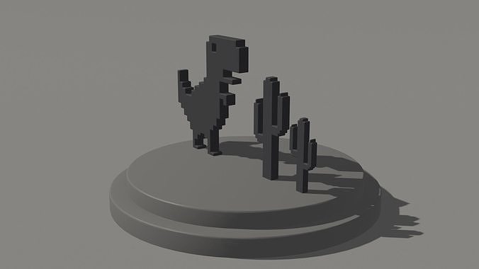Google Chrome Trex Run Game Toy 3D print model