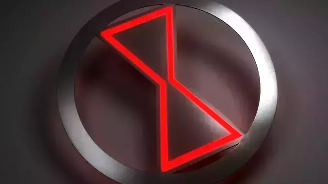 black widow logo Low-poly 3D model
