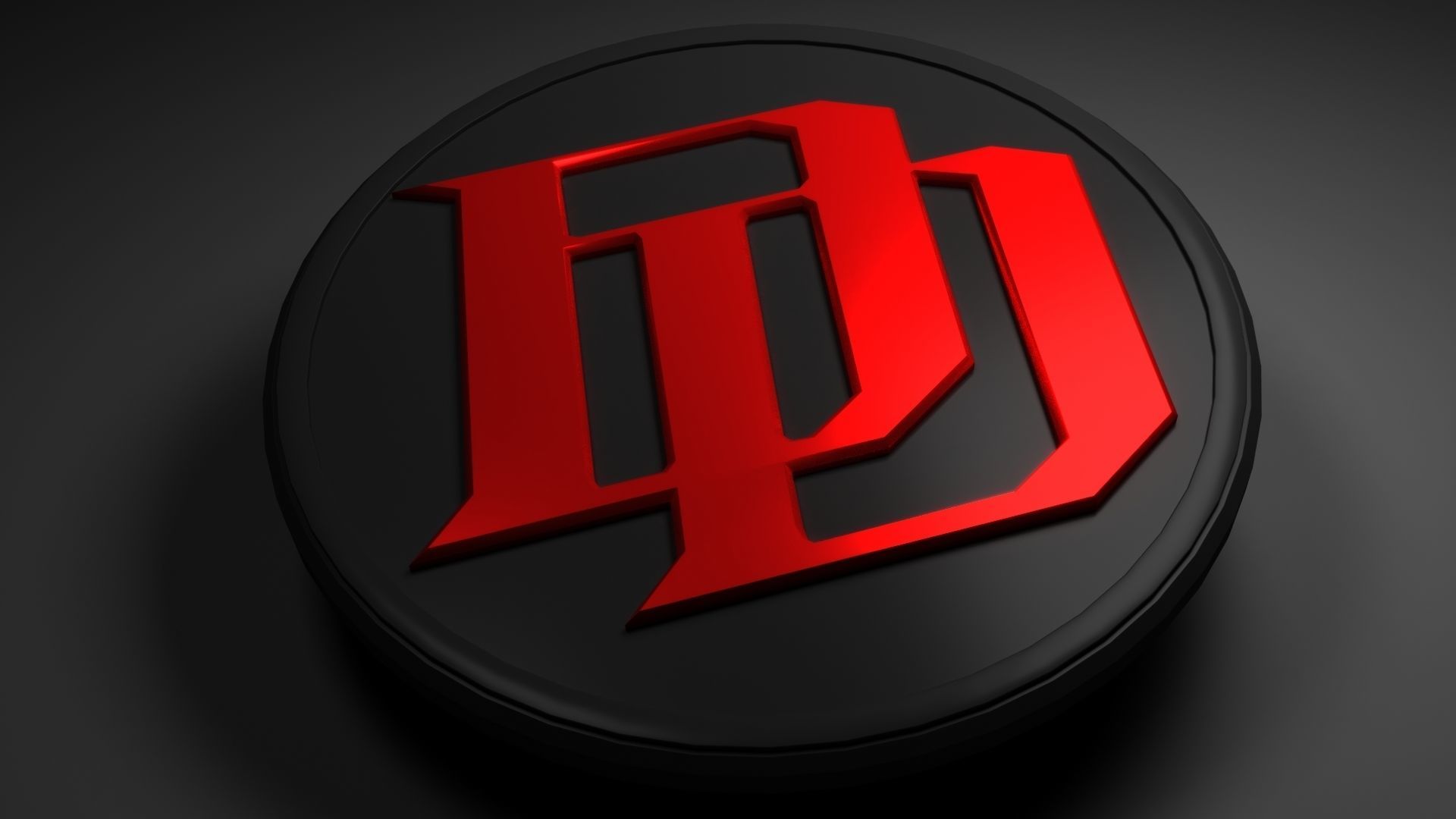 Daredevil logo animated Low-poly 3D model_2