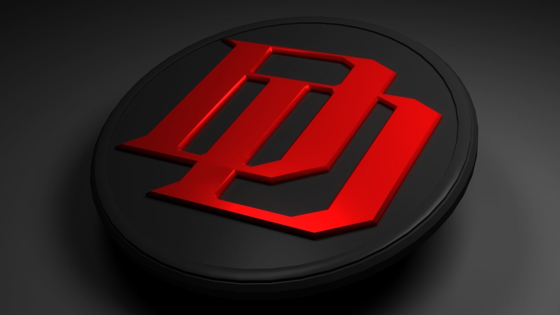 Daredevil logo animated Low-poly 3D model_3