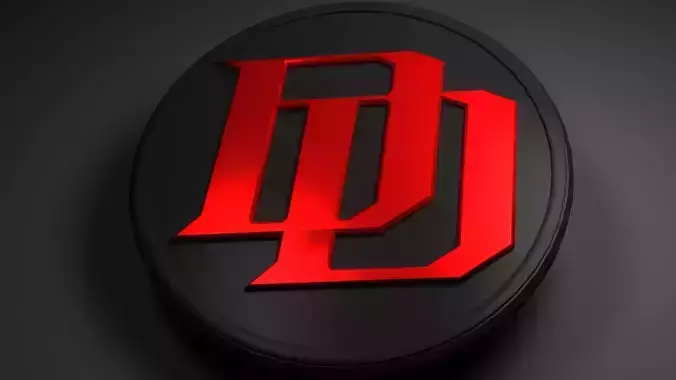 Daredevil logo animated Low-poly 3D model