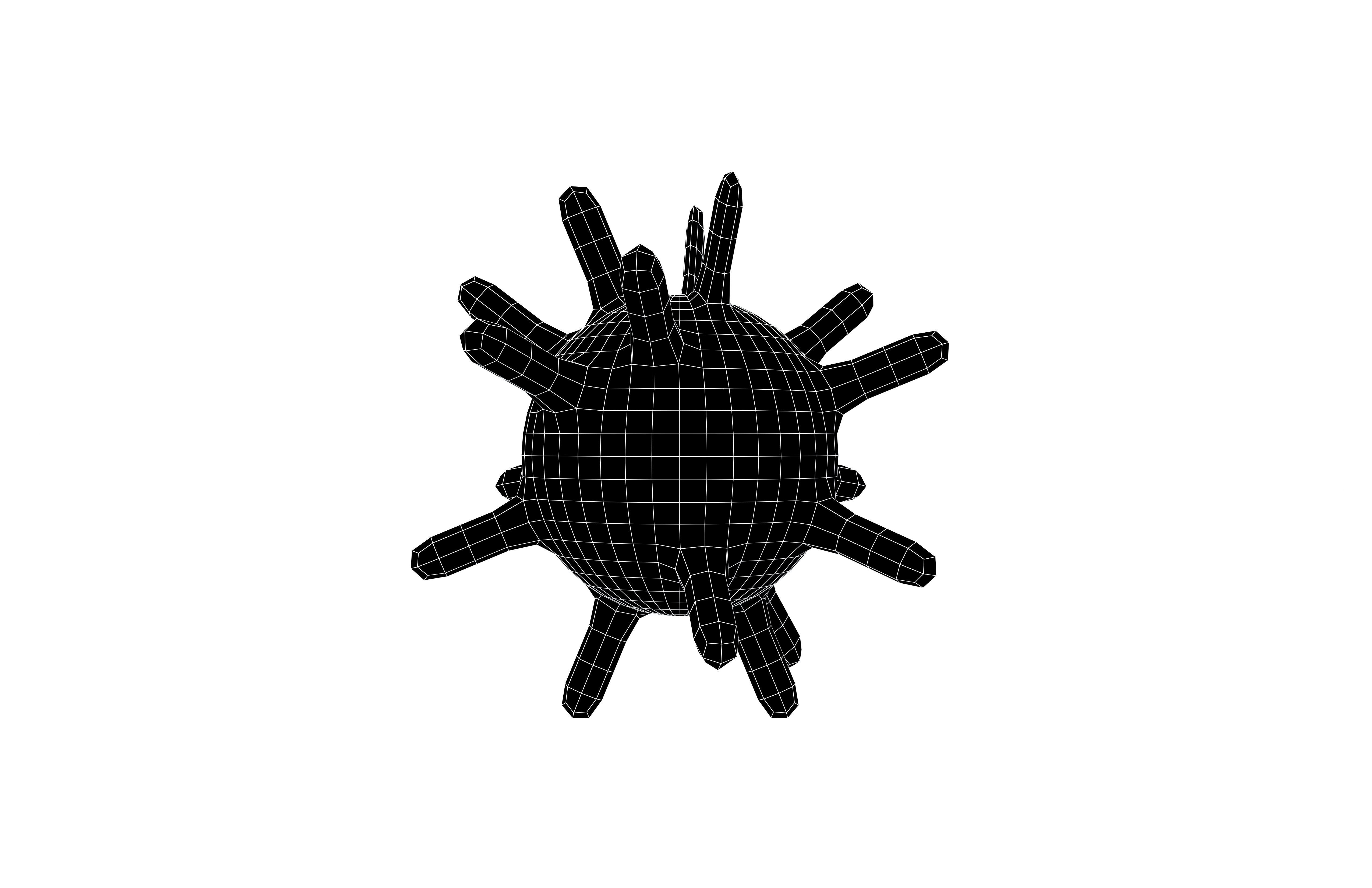 Virus v1 002 Low-poly 3D model_5