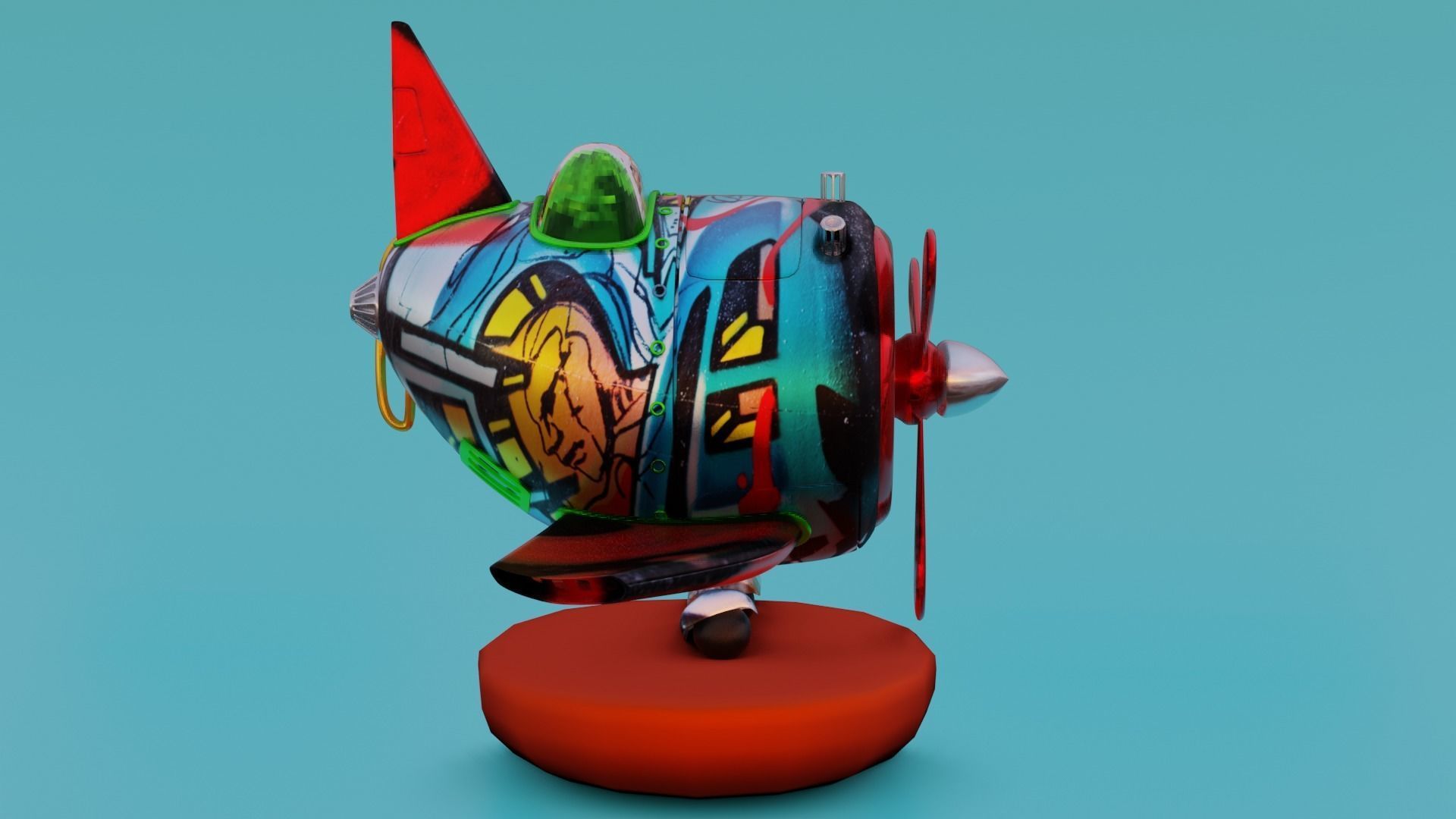 aircraft toy airplane 3D model_7