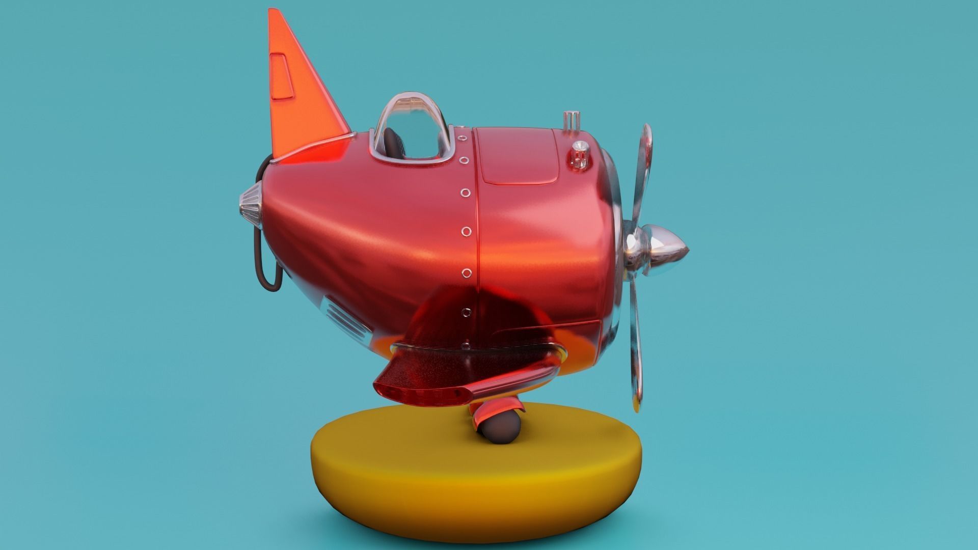 aircraft toy airplane 3D model_9