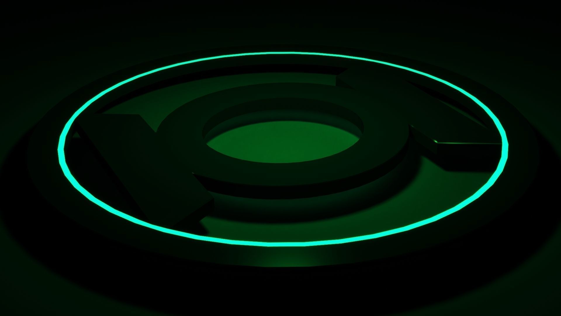 green lantern logo Low-poly 3D model_2