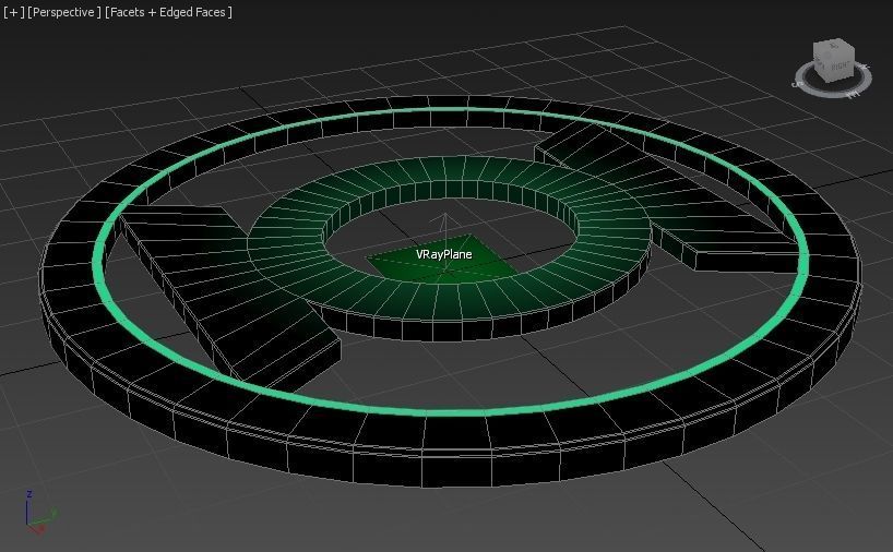 green lantern logo Low-poly 3D model_3