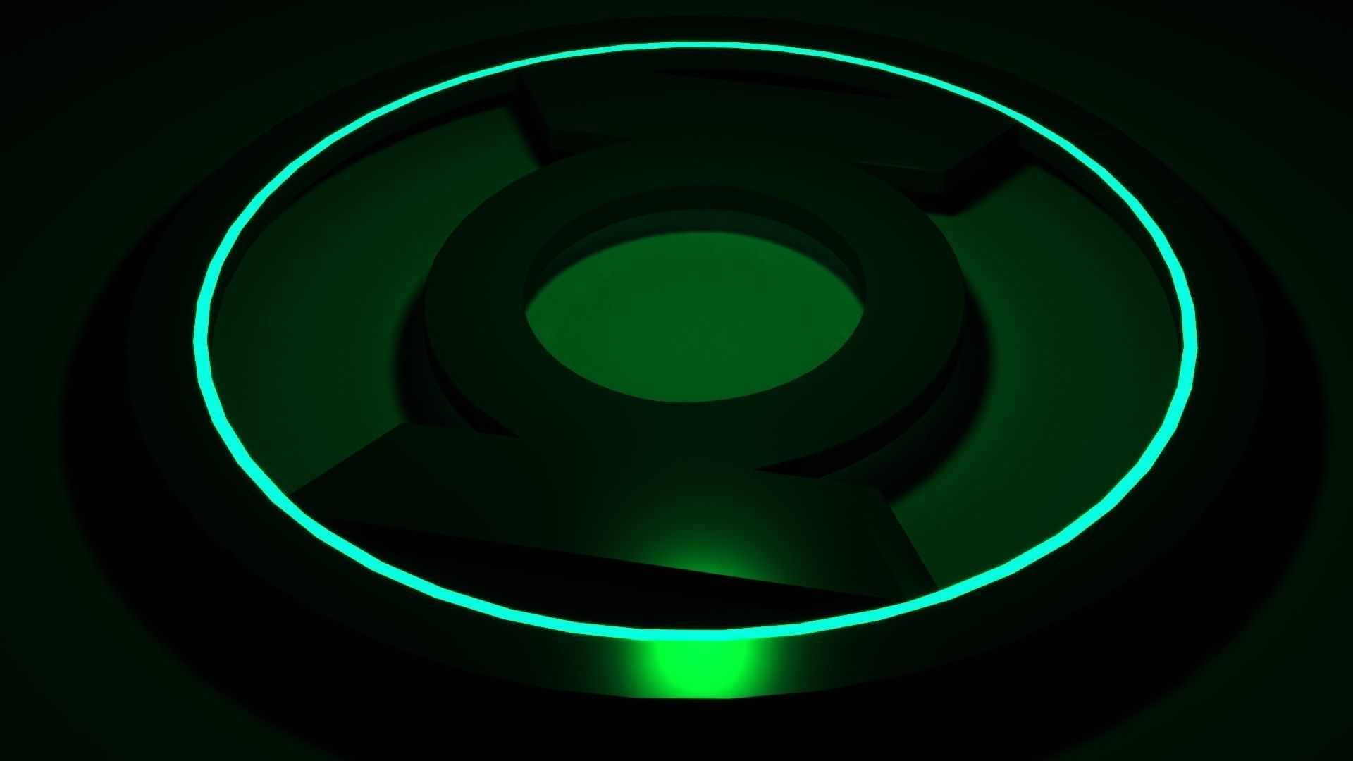 green lantern logo Low-poly 3D model_1