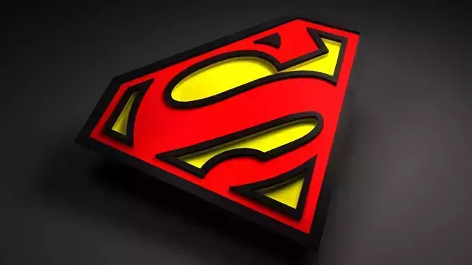 superman logo animated Low-poly 3D model