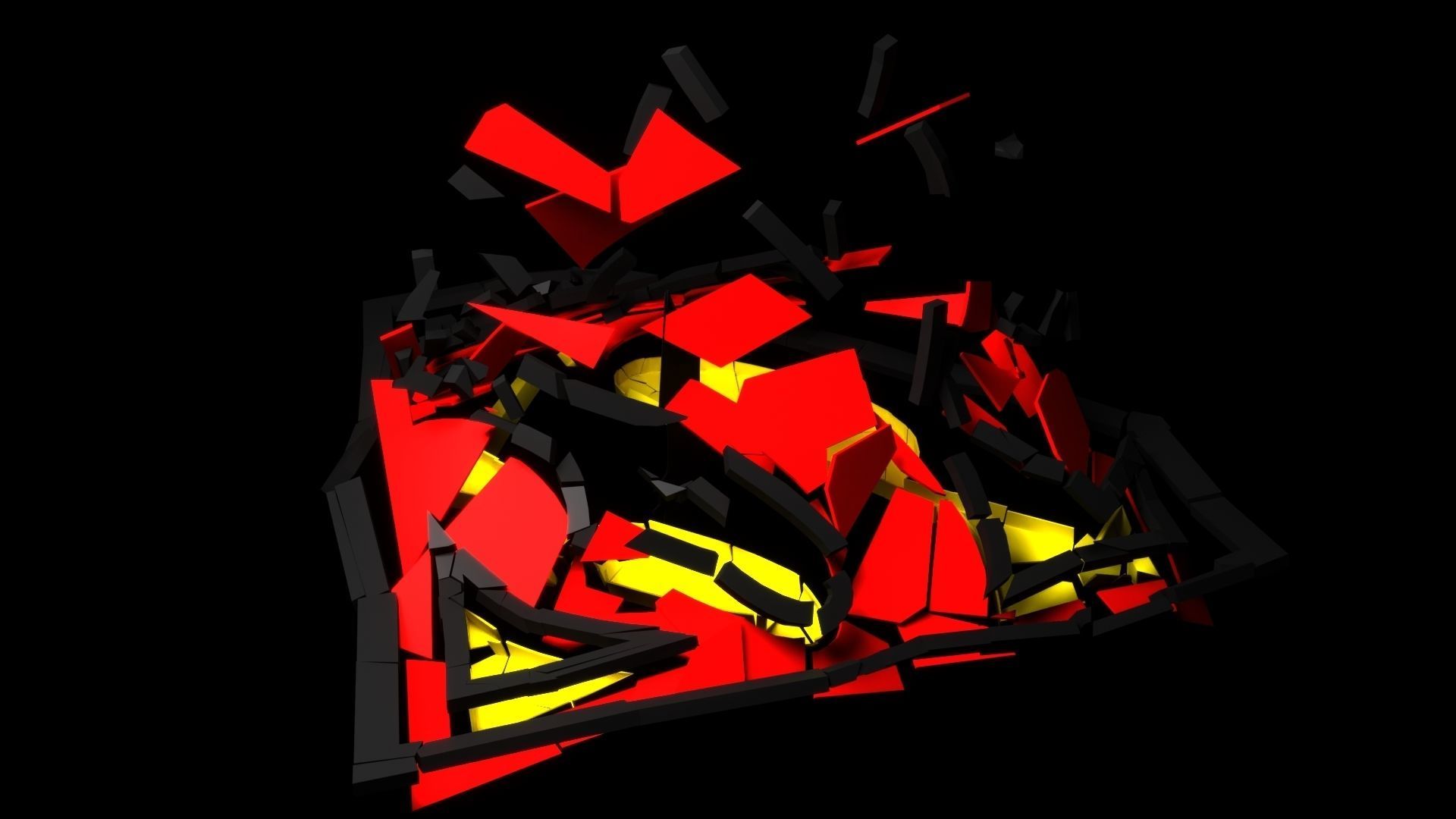 superman logo animated Low-poly 3D model_3