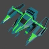 lowpoly spaceship 3D model_1