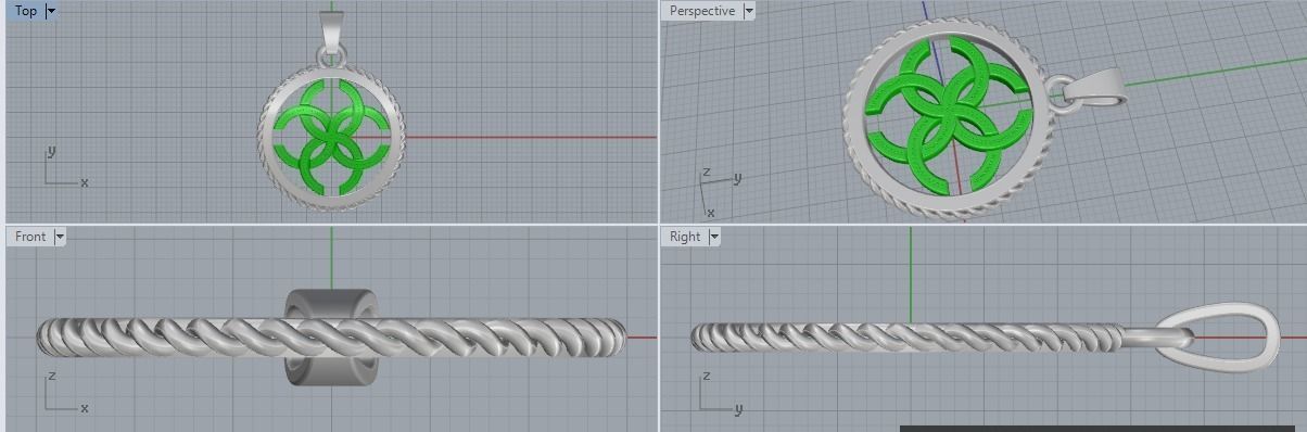 Amulet pendant 3D print model_6