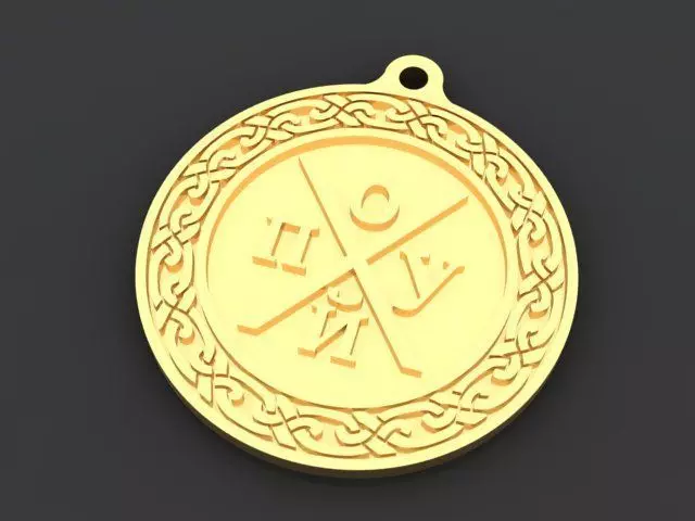 2-pieces amulet pendant 3D print model_0