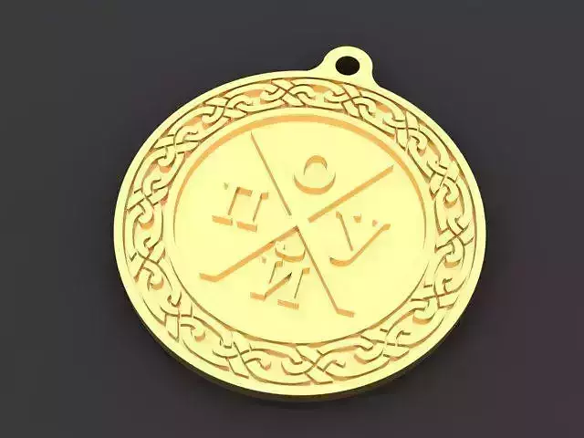2-pieces amulet pendant 3D print model