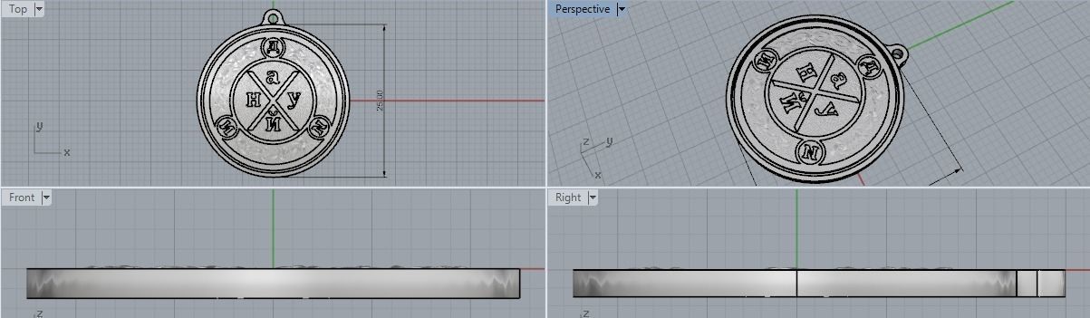 2-pieces amulet pendant 3D print model_8