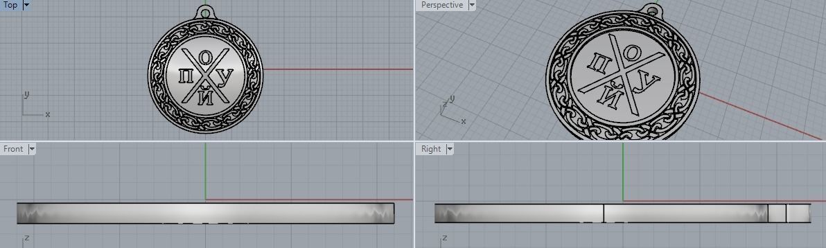 2-pieces amulet pendant 3D print model_6
