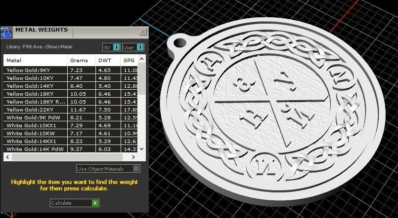 2-pieces amulet pendant 3D print model_10