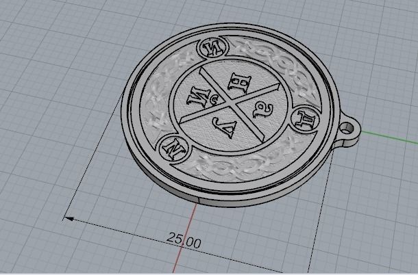 2-pieces amulet pendant 3D print model_9