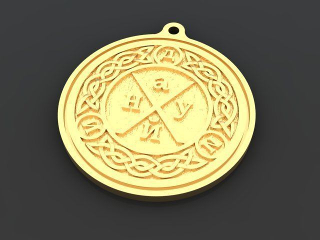 2-pieces amulet pendant 3D print model_2