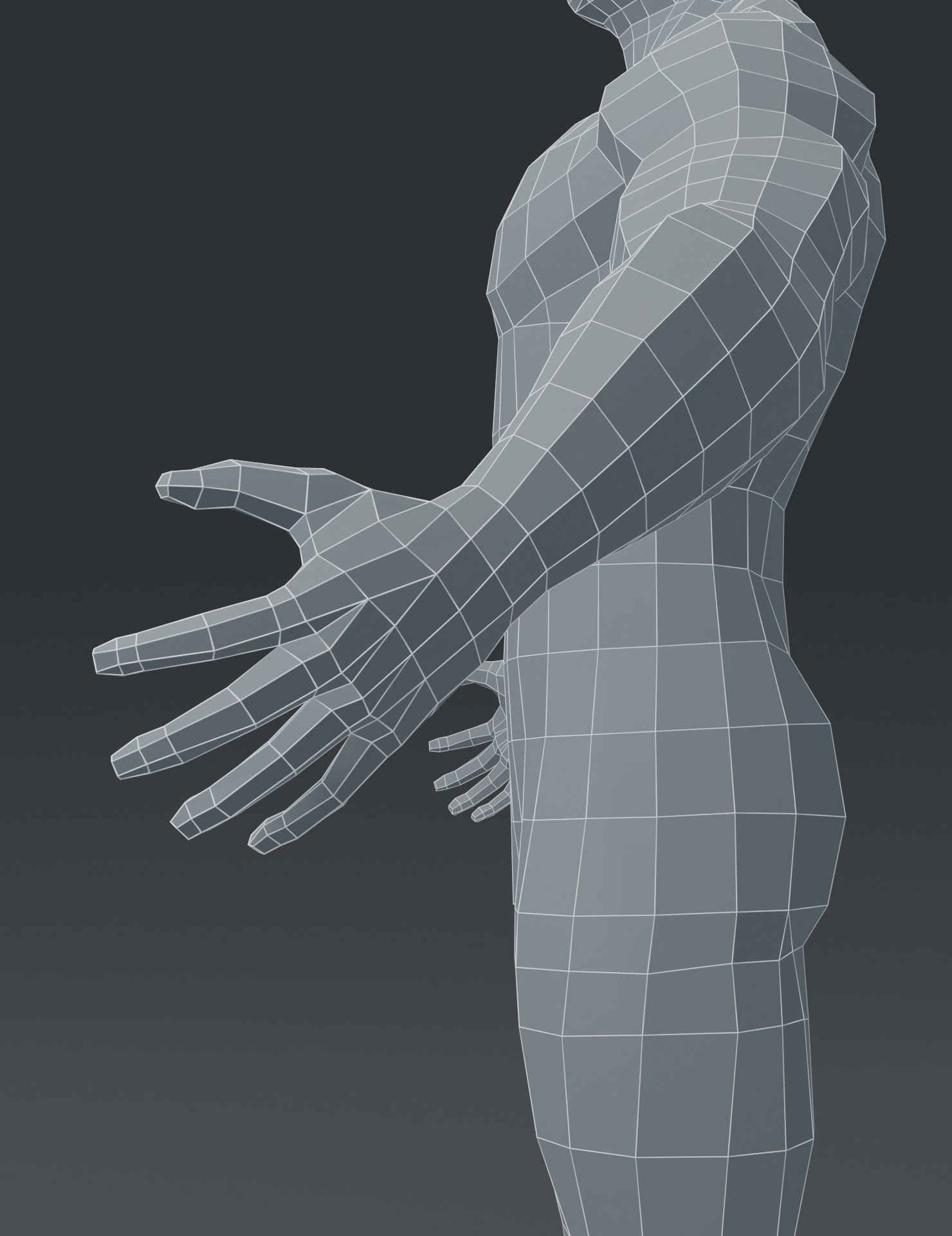 Superhero Muscular Human Male Female Body Base Mesh 3D Model Low-poly 3D model_11