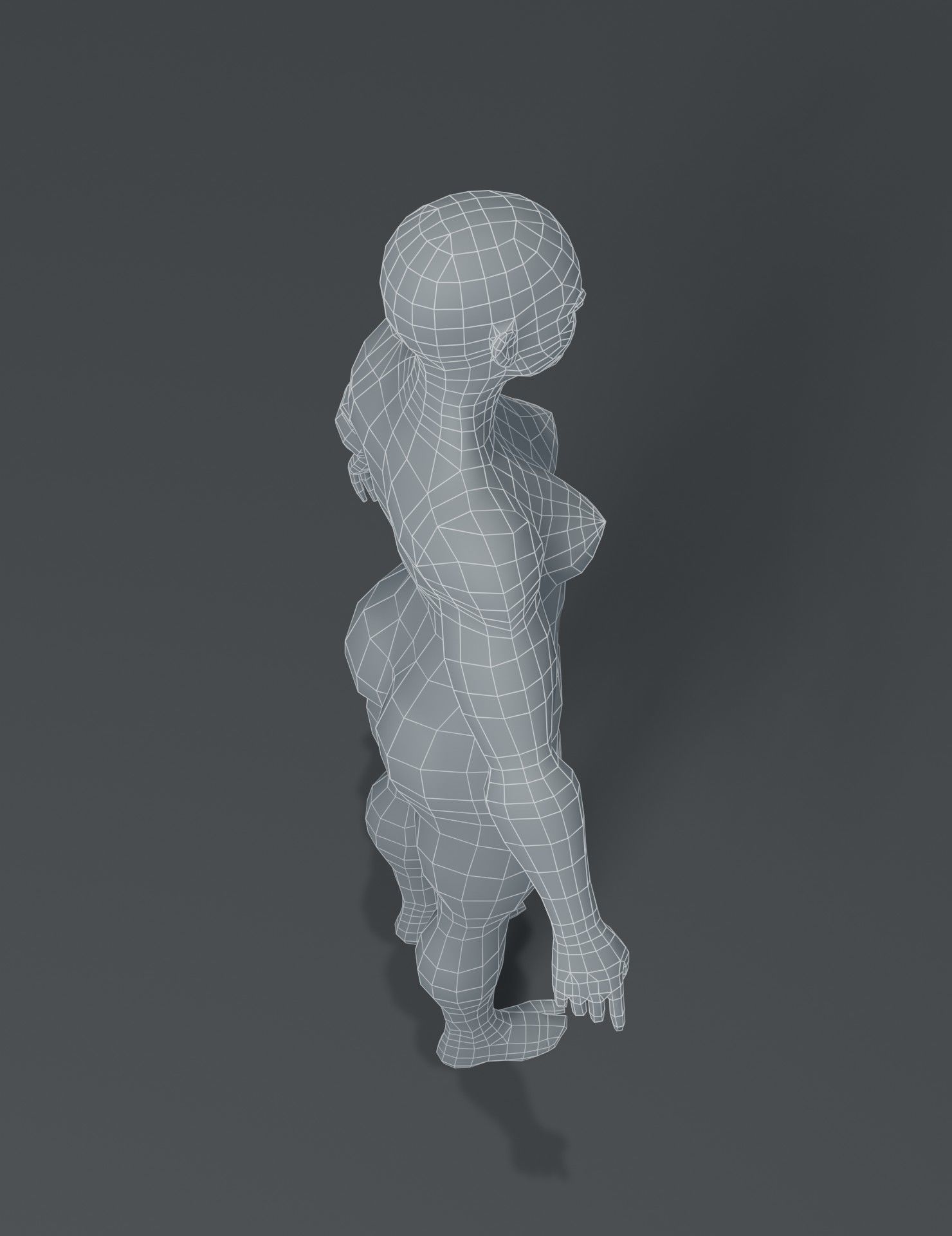 Superhero Muscular Human Male Female Body Base Mesh 3D Model Low-poly 3D model_14