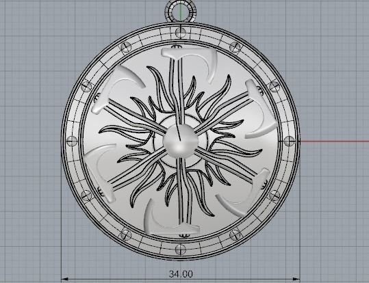 Amulet pendant 3D print model_5